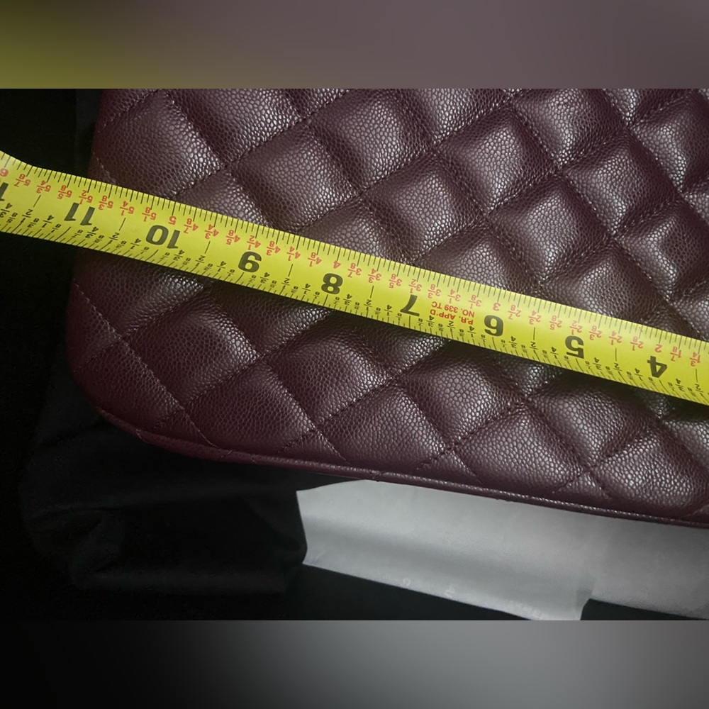 NEW🔥Chanel Classic CC Burgundy/ Dark Wine Color Caviar Large Tote Bag - Picture 13 of 15